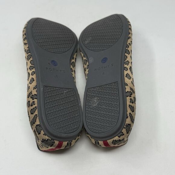 Rothy’s The Flat Womens 8 Brown Spotted Leopard Knit Round Toe Slip On Shoes - Picture 13 of 15